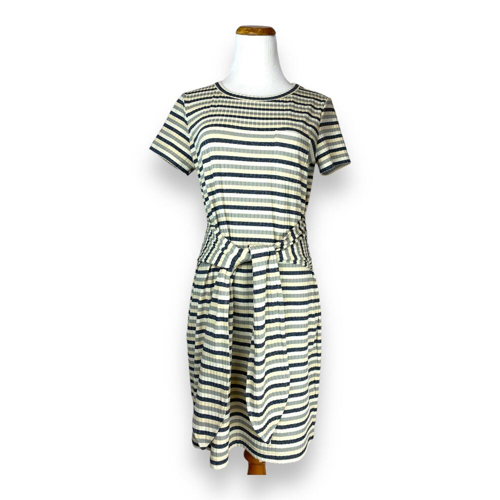 Rebecca Minkoff Stripe Mary Pullover Jersey Mini Dress with Tie Waist Small
